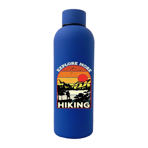 Explore More Hiking 17oz Stainless Rubberized Water Bottle
