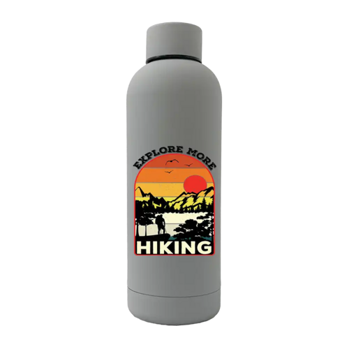 Explore More Hiking 17oz Stainless Rubberized Water Bottle