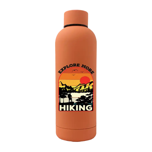Explore More Hiking 17oz Stainless Rubberized Water Bottle