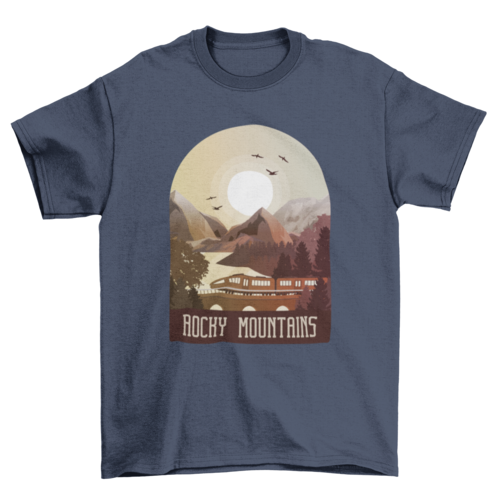 Rocky Mountains river, Hiking Camping Adventure t-shirt