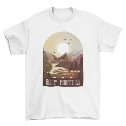 Rocky Mountains river, Hiking Camping Adventure t-shirt