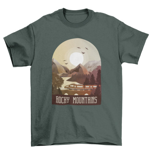 Rocky Mountains river, Hiking Camping Adventure t-shirt